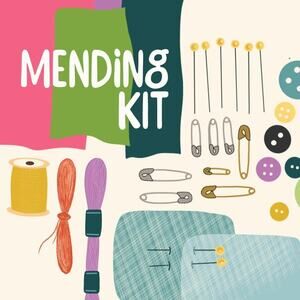 Make & Mend Beginner Clothing Mending Kit Eco-friendly Sustainability Sticker L